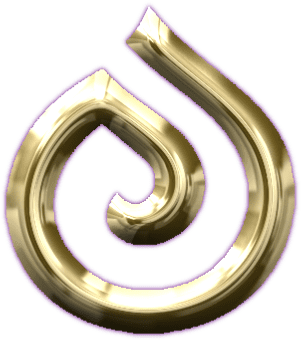 The symbol of infinite life in the shape of a drop of water - gold | סמל חיי האינסוף כספירלה בצורת טיפת מים - זהב